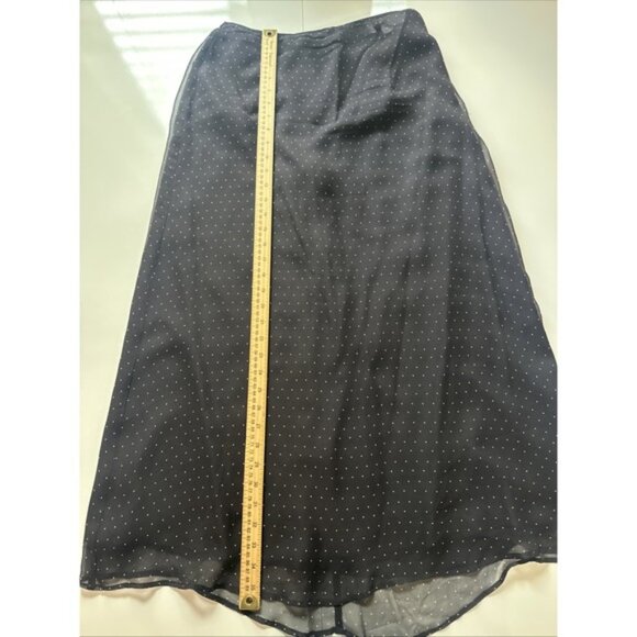 Allison Taylor woman 100% silk Skirt & Blouse Black with Beige Polka Dots SIZE M - Picture 6 of 9